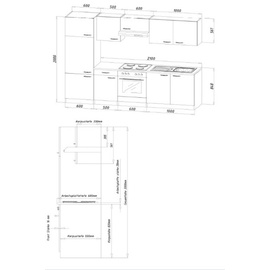 Respekta Küchenzeile Basic 270 cm grau