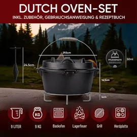 gusskönig Dutch Oven 9 L Gusseisen