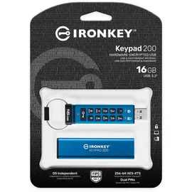 Kingston IronKey Keypad 200 Verschlüsselter USB-Stick Metall USB 3.2 Gen1