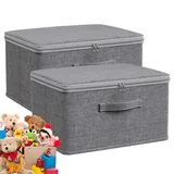 Aufbewahrungsboxen Mit Reißverschluss – 2 Stück Kleiderschrank-Steppdecken-Aufbewahrungsbox Mit Deckel | Schrankkörbe Box Mit Griff | Großes Fassungsvermögen, , Schrank, Korb, Behälter, Abschließ