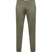 Only & Sons ONSMARK Slim Fit Chinohose Braun 28 32