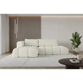 altdecor Ecksofa CLOUD-L Cord 2-Sitzer Creme/Weiß