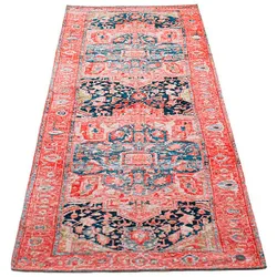 Teppich TOM TAILOR HOME "Funky Orient Heriz", bunt (multi), B:75cm H:5mm L:290cm, Baumwolle, Kunstfaser, Teppiche, Kurzflor, Orient-Optik, Vintage Design