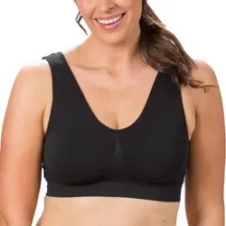Trofe Heidi Wireless Bra Lounge BH Schwarz Nylon Large Damen