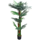 Decovego Künstliche Palme groß Kunstpalme Kunstpflanze Palme künstlich wie echt Plastikpflanze Arekapalme 150 cm hoch Balkon Deko
