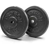 PROIRON 2 Stück Gusseisen Hantelscheiben 10kg Lochdurchmesser 2,5cm Fitness