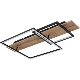 GLOBO Memory Deckenleuchte 1x LED 24,0 W Holzoptik schwarz