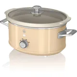 Swan Retro Slow Cooker 3,5L Antihaft-Keramisches PFOA- und PTFE-freies, Vintage 200W