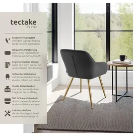 Tectake tectake® Esszimmerstuhl, gepolstert, in Cordoptik, robuste Stahlbeine, 58 x 62 x 82 cm