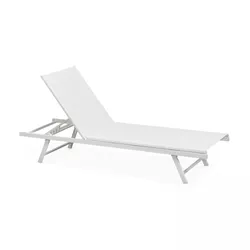 Oviala Business Sonnenliege aus weißem Stahl