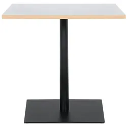 Kadima Design Quadratischer Tisch, 80 cm, Holz & Metall, Ideal für Gastronomie, Weiß-Schwarz