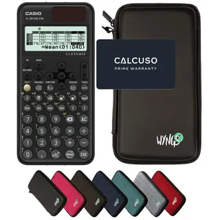 CASIO Taschenrechner fx-991DE CW ClassWiz inkl. WYNGS Schutztasche Schwarz schwarz