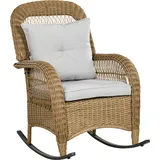Outsunny Schaukelstuhl Rattan Polyester mit Kissen 0 x 0 x 0 cm