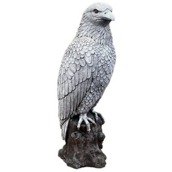 Stone and Style Gartenfigur Steinfigur Adler XL Weisskopfadler frostfest 54 cm hoch, ca. 19,7 kg grau