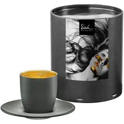 Eisch COSMO COLLECT Gold/Grau Espressoglas mit Untertasse