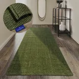 Villeroy & Boch Teppich Rosalie Juteteppich, rechteckig, Höhe: 10 mm, Läufer, 100% Jute, Natur, Wohnzimmer, Esszimmer, Schlafzimmer, GRS grün 80 cm x 200 cm x 10 mm