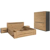 xonox.home Schlafzimmer CANU, Set basaltgrau Artisan Nachbildung - Basaltgrau