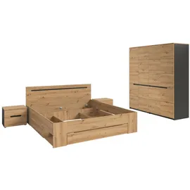 xonox.home Schlafzimmer CANU, Set basaltgrau Artisan Nachbildung - Basaltgrau