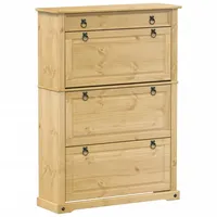 VidaXL Schuhschrank Corona 99x32x138 cm Massivholz Kiefer