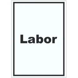 Labor Aufkleber mit Text untersuchen forschen hochkant A2 (420x594mm)