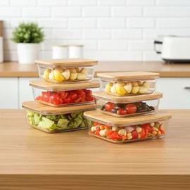 ideoon home Hochwertige Vorratsdosen 6-teiliges Set Transparent