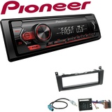 Pioneer 1-DIN Autoradio USB AUX Android Set für Mercedes-Benz C-Klasse 2007-2011