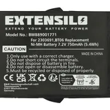 EXTENSILO Akku kompatibel mit Danfoss TM61, TM62, TM60 Industrie-Funkfernsteuerung Fernbedienung (750 mAh, 7,2 V, NiMH) - Schwarz