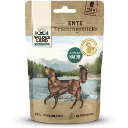 Wildes Land Training Sticks Hunde Snack WL Ente 70g Training Sticks Hunde Snack