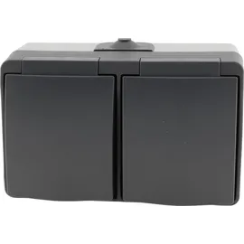 ChiliTec Doppelsteckdose 2-fach Grau