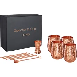 Specter & Cup - Layla - Kupferbecher-Set 500ml - (4er-Set) + Zubehör