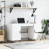 jinlefu vidaXL Schreibtisch Hochglanz-Weiß 140x50x75 cm Holzwerkstoff - Weiß