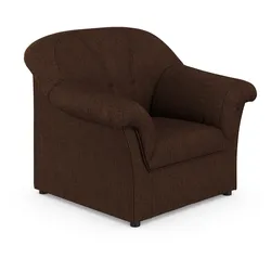 Sessel DOMO COLLECTION "Pegnitz zeitlos, elegante Armlehnen, komfortabel", braun (dunkelbraun), B:105cm H:82cm T:82cm, 100% Polyester, Sessel, Polstersessel