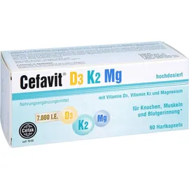 Cefak Cefavit D3 K2 Mg 7.000 I.E. Hartkapseln 60 St.