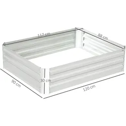 Outsunny - Hochbeet - 120B x 90T x 30H - silber