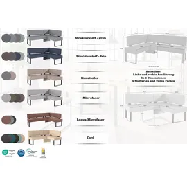 Home Affaire Eckbank Oliver, mit Metallgestell, beige Sitzbänke, 48852233-0