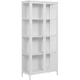 VCM Vitrinenschrank Brisbane 80 x 35 x 175 cm Weiß