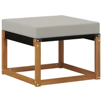vidaXL Outdoor-Fußhocker Massivholz Akazie/Textilene Stoff grau