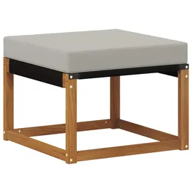 vidaXL Outdoor-Fußhocker Massivholz Akazie/Textilene Stoff grau