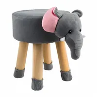 dasmöbelwerk Tier Kinder Polster Hocker Elefant Plüsch-Bezug Tiermotiv Kinderzimmer Möbel