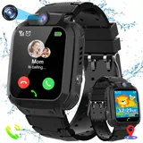 LITEYPP Kinder Smartwatch, Kinderuhr mit GPS Kinder Telefonuhr Wasserdicht IP67 Armbanduhr Junge Mädchen mit Anruf, SOS Musik Kamera Wecker Handy Spiel Schrittzähler, Smart Watch Kids Beschenken