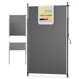 Sol Royal Klemmmarkise Senkrechtmarkise außen – Vertikalmarkise 150x310cm Sichtschutz & Sonnenschutz Balkon Markise ohne Bohren – Windschutz Garten Terrasse Handkurbel Anthrazit Wasserdicht KM5