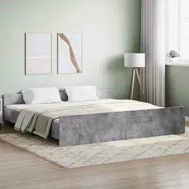 vidaXL Bettgestell mit Kopf- und Fußteil Betongrau 200x200 cm