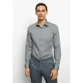 Olymp Businesshemd "OLYMP No. Six, super slim, New York Kent", Herren, Gr. 41, Normaler Arm, grau, grün, 97% Baumwolle, 3% Elastolefin, Hemden