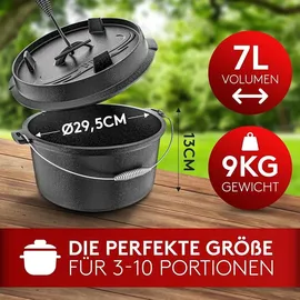 Amandi Dutch Oven 7,4 Liter Gusseisen Schwarz