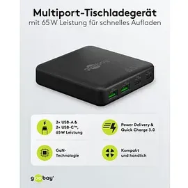 goobay USB-C PD GaN 65 W, 2x USB-A, 2x Usb-a-anschlüsse (Quick Charge 3.0),