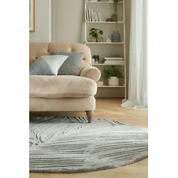 Kadima Design Handgetufteter Teppich, 100% Wolle, in Beruhigenden Farben, `Leven Lee`. Farbe: Grau, 160x160 cm