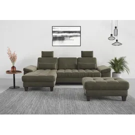 sit&more Ecksofa SIT & MORE "Westham L-Form", grün (lindgrün), B:275cm H:88cm T:172cm, 100% Polyester, Sofas, Ecksofa, Recamiere, mit oder ohne Bettfunktion, Bettkasten, Füße wengefarben