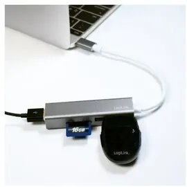 Logilink USB-C Hub 3-Port mit Card Reader Anthrazit