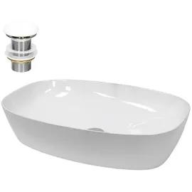 luxebath Aufsatzwaschbecken Oval 60,5 x 14 x 38 cm