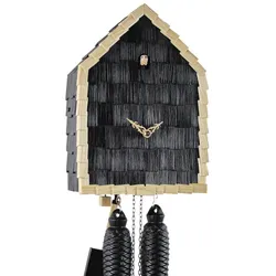 Romba -Kuckucksuhr modern Schindeln schwarz mechanisches 8-Tage Laufwerk 30cm- RE34S-2